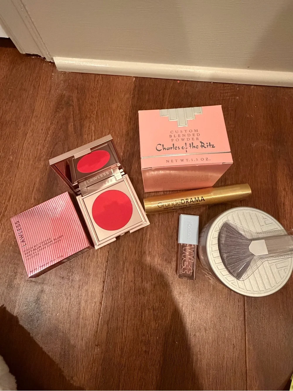 Lawless Cream Blush, Charles of the ritz face powder, grande mascara, kosas